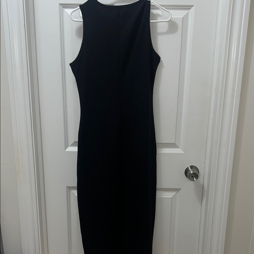 SHEIN Black Sleeveless Midi Dress with White Bow Details - Picture 6 of 9